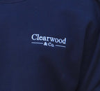 Clearwood & Co. classic crewneck sweatshirt in navy, detail