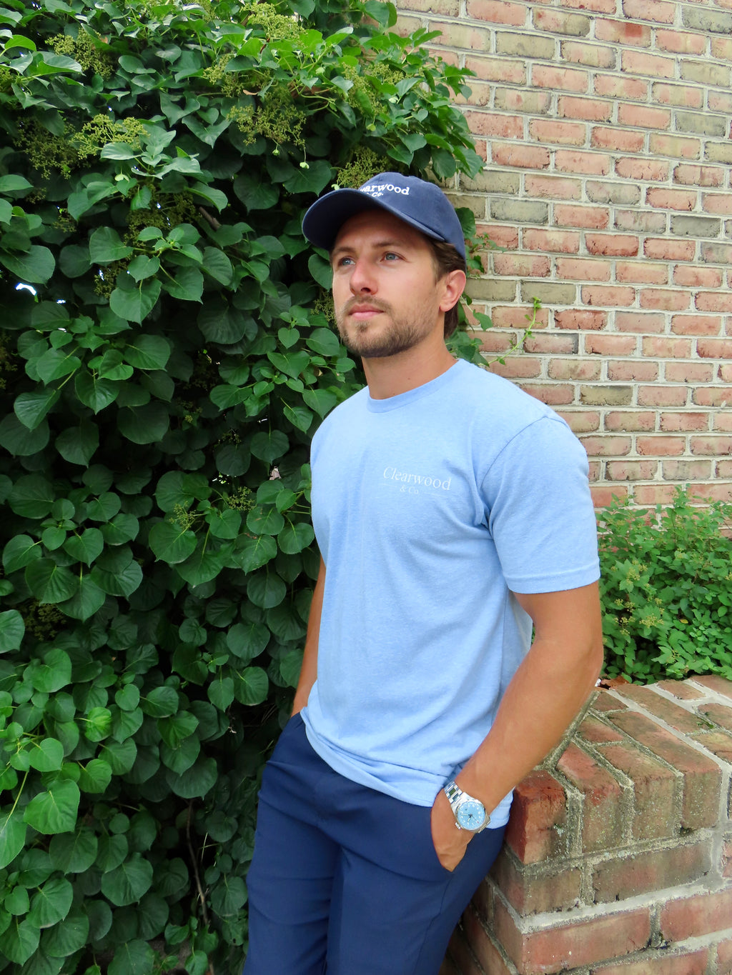 Don't Spend the Principal t-shirt in Heather Columbia Blue, front view